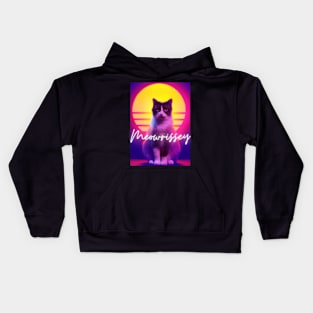 Meowrissey Retrowave Sun Cat Kids Hoodie